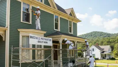 Painting contractors team in Knoxville, TN completing residential exterior painting service