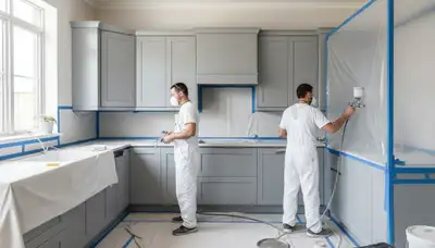Cabinet painting service in Knoxville, TN for durable kitchen and bathroom finishes