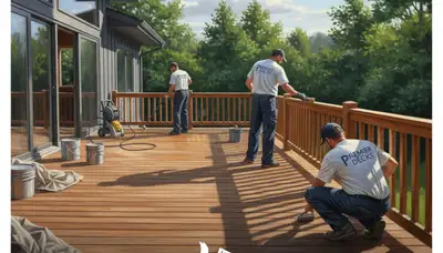 Knoxville, TN deck painting service protecting wood from sun, moisture, and seasonal wear