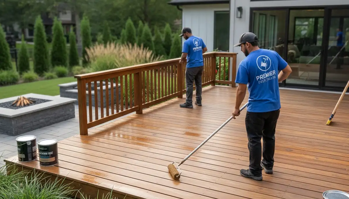 Professional deck sealing service in Knoxville, TN for weather protection and lasting wood finish