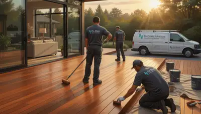 Knoxville, TN deck staining by professional painters for durable wood protection