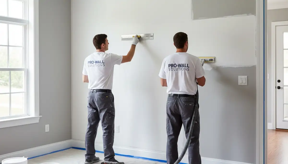 Knoxville, TN drywall repair by painting contractors fixing cracks and holes on a residential wall