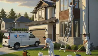 Knoxville, TN house painting contractor preparing a home exterior for painting