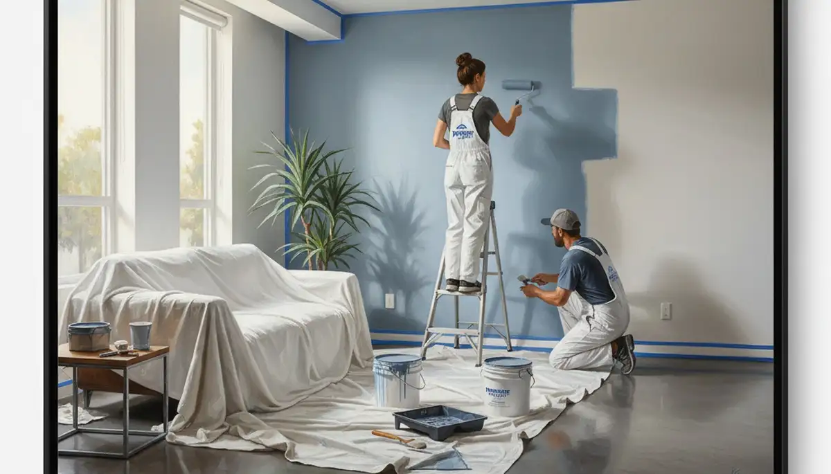 Knoxville, TN interior house painting by Knoxville Paint Pros on a residential room wall