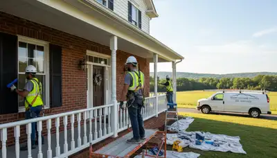 Knoxville, TN painting contractors on a residential exterior painting project